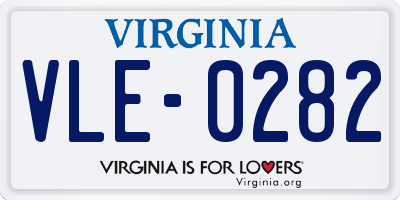 VA license plate VLE0282