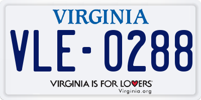 VA license plate VLE0288