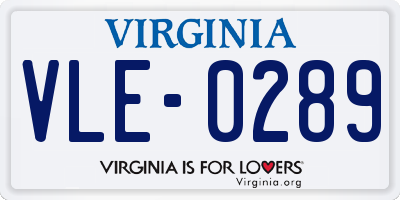 VA license plate VLE0289