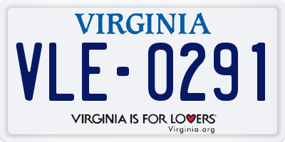 VA license plate VLE0291