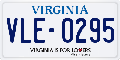 VA license plate VLE0295