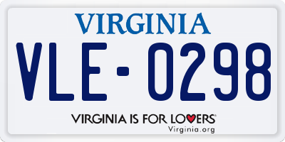 VA license plate VLE0298