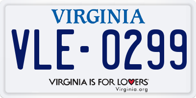 VA license plate VLE0299