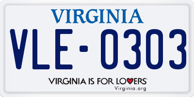 VA license plate VLE0303