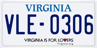 VA license plate VLE0306