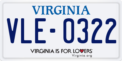 VA license plate VLE0322