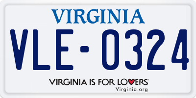 VA license plate VLE0324