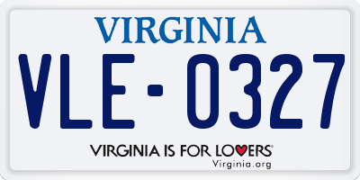 VA license plate VLE0327