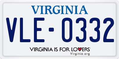 VA license plate VLE0332
