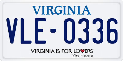 VA license plate VLE0336