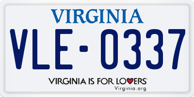 VA license plate VLE0337