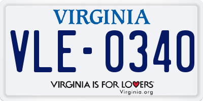 VA license plate VLE0340