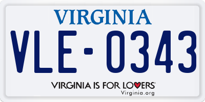 VA license plate VLE0343