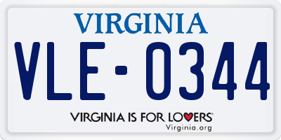 VA license plate VLE0344