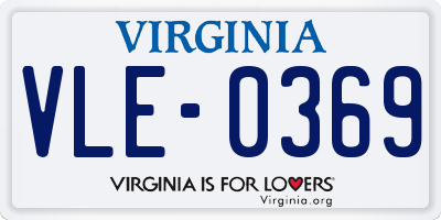 VA license plate VLE0369