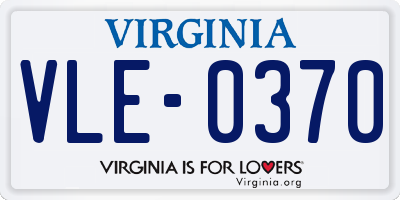 VA license plate VLE0370