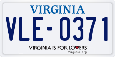 VA license plate VLE0371