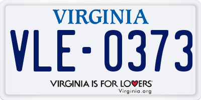VA license plate VLE0373