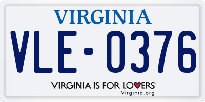 VA license plate VLE0376