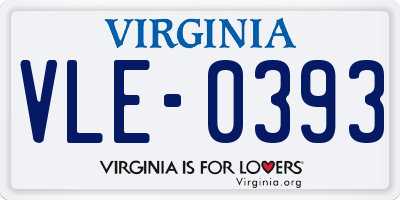 VA license plate VLE0393