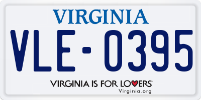 VA license plate VLE0395
