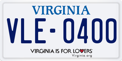 VA license plate VLE0400