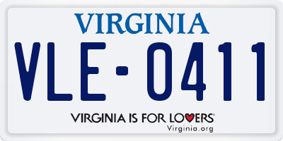 VA license plate VLE0411