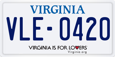VA license plate VLE0420