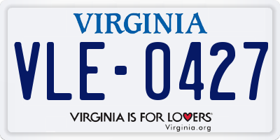 VA license plate VLE0427