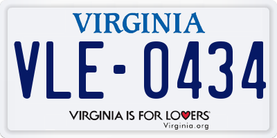 VA license plate VLE0434