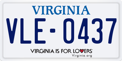 VA license plate VLE0437