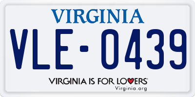 VA license plate VLE0439