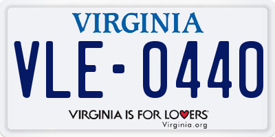 VA license plate VLE0440