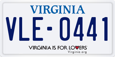 VA license plate VLE0441