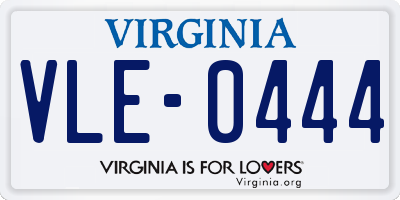 VA license plate VLE0444