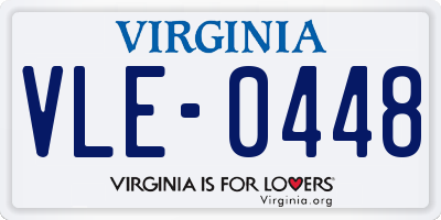 VA license plate VLE0448