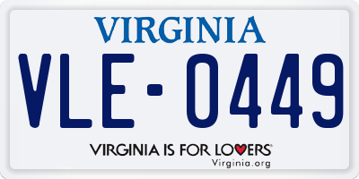 VA license plate VLE0449