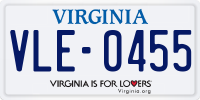VA license plate VLE0455