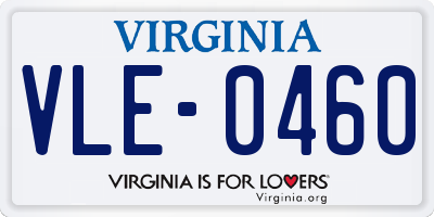VA license plate VLE0460
