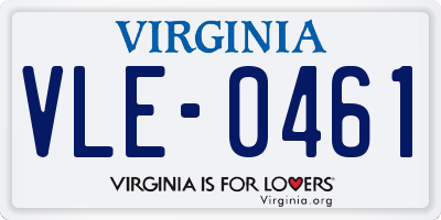 VA license plate VLE0461