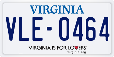 VA license plate VLE0464