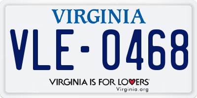 VA license plate VLE0468