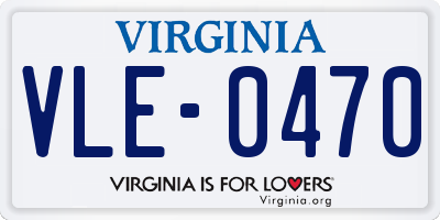 VA license plate VLE0470
