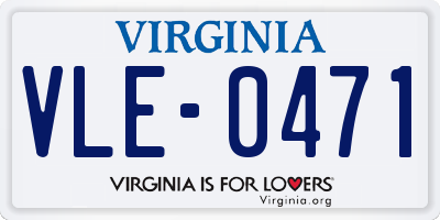 VA license plate VLE0471