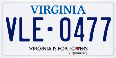 VA license plate VLE0477
