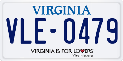 VA license plate VLE0479