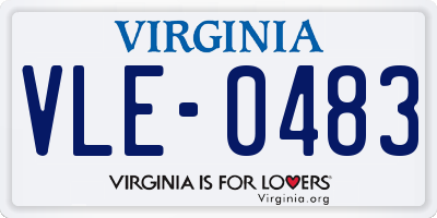 VA license plate VLE0483