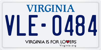 VA license plate VLE0484