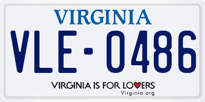 VA license plate VLE0486