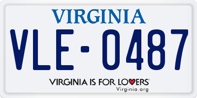 VA license plate VLE0487